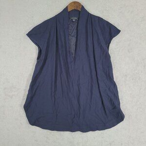 Universal Standard Womens Navy V-Neck Size S Top Viscose & Elastane